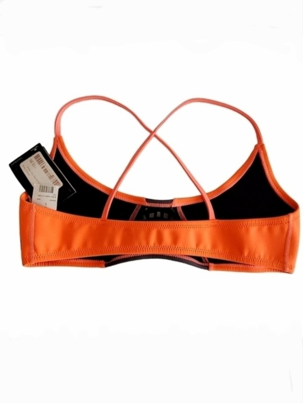 1091 * Rip Curl The Bomb Bikini Top Laser Cut Orange Black Size L - Picture 2 of 6